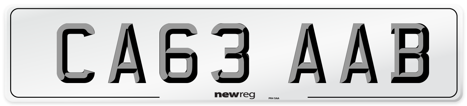 CA63 AAB Number Plate from New Reg